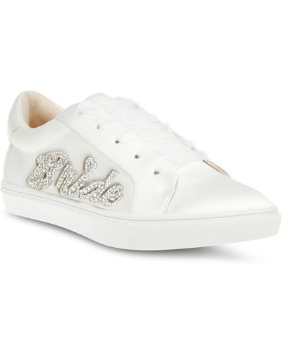 Betsey Johnson Kane Bride Lace Up Sneakers - White