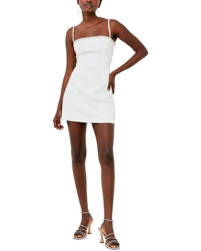 French Connection Embellished Square-neck Mini Dress - White