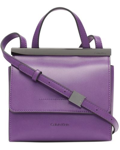 Calvin Klein Coral Flap Crossbody - Purple