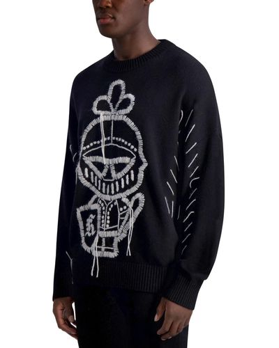 Karl Lagerfeld Karl Armor Graphic Sweater - Blue