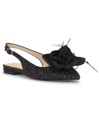 Jessica Simpson Evito Slip-on Slingback Embellished Flats - Black