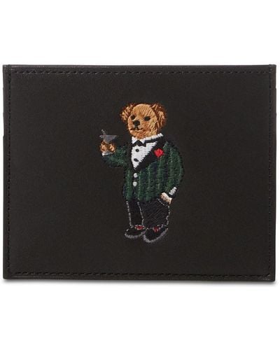Polo Ralph Lauren Polo Bear Leather Card Case - Black