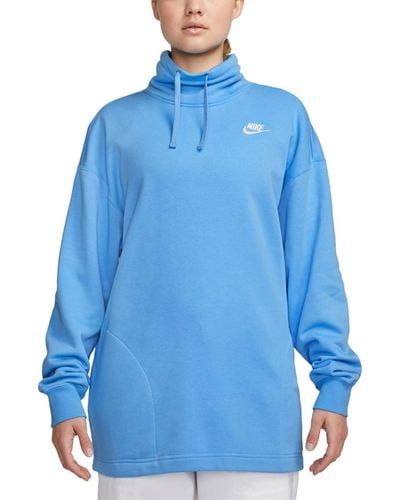 Nike Sportswear Club Fleece Oversized Mock-neck Sweatshirt - Blue