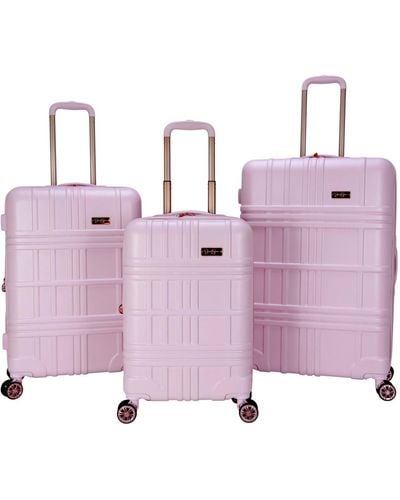 Jessica Simpson Jewel Plaid 3 Piece Hardside luggage Set - Purple