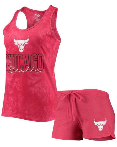 Concepts Sport Chicago Bulls Billboard Racerback Tank Top And Shorts Sleep Set - Pink