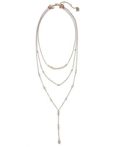 Laundry by Shelli Segal Fresh Water Imitation Pearls Convertible Necklace - Metallic