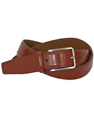 Duchamp Leather Non-reversible Dress Belt - Brown