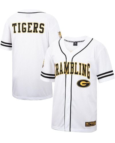 Colosseum Athletics White And Black Grambling Tigers Free Spirited Baseball Jersey