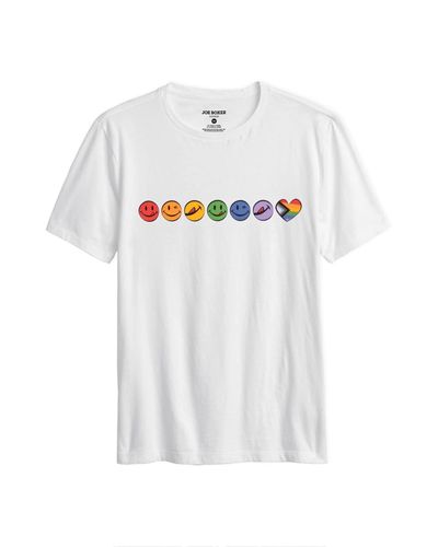 Joe Boxer Super Soft Pride Licky Crew Neck T-shirt - White