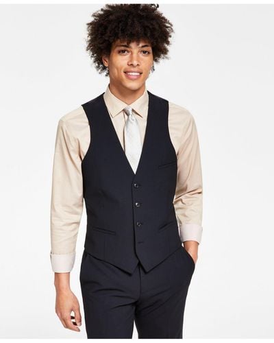 Bar Iii Slim-fit Wool Suit Vest, Created For Macy's - Black