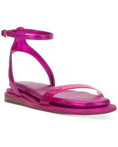 Jessica Simpson Betania Ankle Strap Flat Sandals - Pink