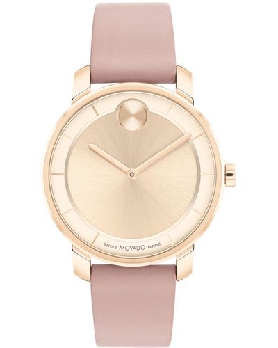 Movado Bold Access Swiss Quartz Leather Watch 34mm - Natural