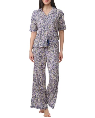 Splendid 2-pc. Notched-collar Pajamas Set - Gray