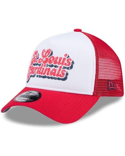 KTZ White/red St. Louis Cardinals Throwback Team Foam Front A-frame Trucker 9forty Adjustable Hat