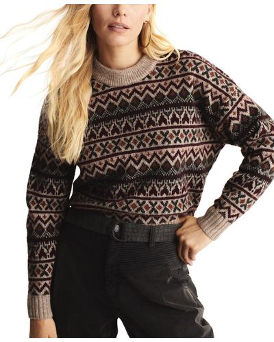 Frye Fair-isle Print Relaxed-fit Pullover Sweater - Black