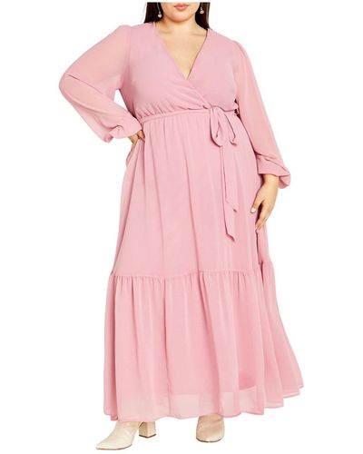 City Chic Plus Size Charlie Maxi Dress - Pink