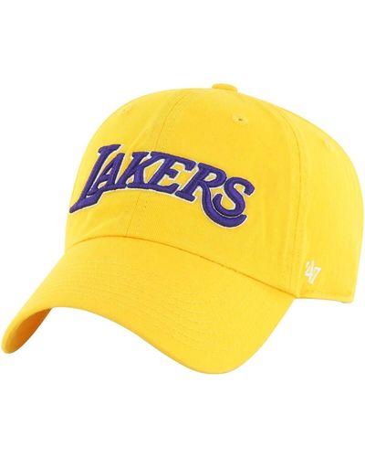 '47 Los Angeles Lakers Core Wordmark Clean Up Adjustable Hat - Yellow