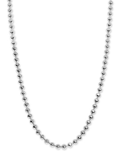 Alex Woo Beaded 18" Mini Chain Necklace In Sterling Silver - Metallic