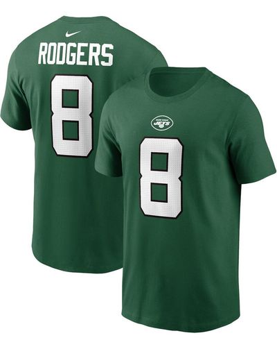 Nike Aaron Rodgers New York Jets Player Name And Number T-shirt - Green