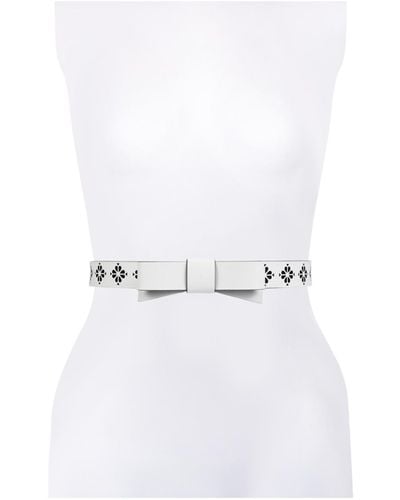 Kate Spade Leather Bow Pant Belt - White