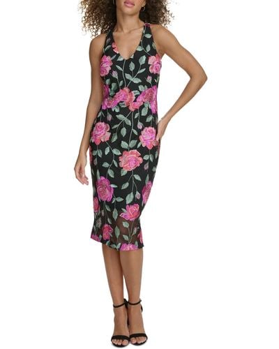 Siena Jewelry Floral Embroidered V-neck Sleeveless Dress