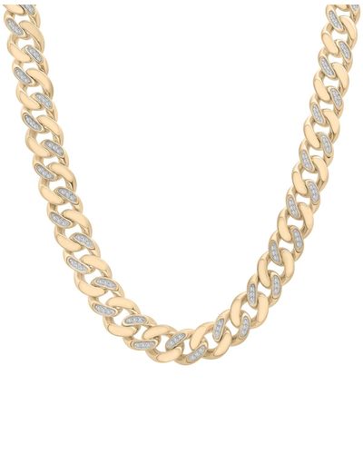 Macy's Diamond Cuban Link 24" Chain Necklace (1 Ct. T.w. - Metallic