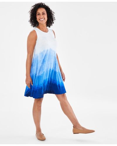 Style & Co. Sleeveless Flip Flop Dress - Blue