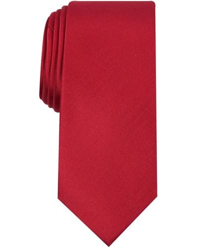 Alfani Solid Texture Slim Tie - Red