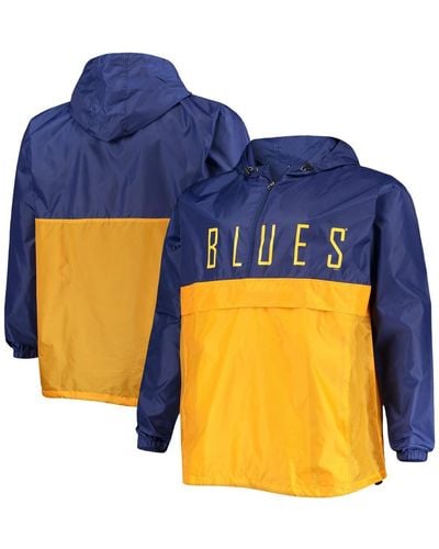 Profile St. Louis S Big And Tall Anorak Half-zip Pullover Hoodie - Blue