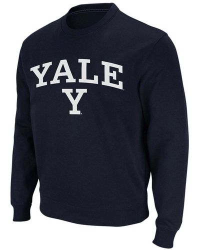 Colosseum Athletics Yale Bulldogs Arch Logo Crew Neck Sweatshirt - Blue