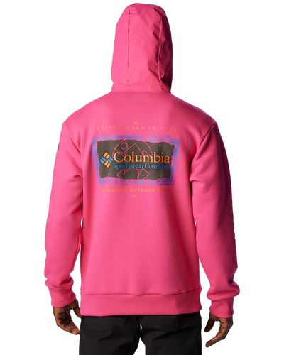 Columbia Wintertrainer Logo-print Fleece Hoodie - Pink