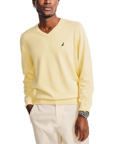 Nautica Navtech Performance Classic-fit Soft V-neck Sweater - Yellow