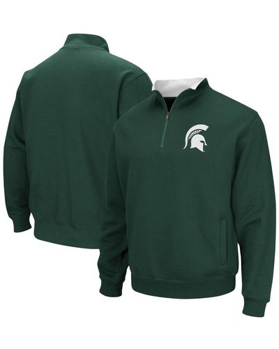 Colosseum Athletics Michigan State Spartans Big And Tall Tortugas Quarter-zip Jacket - Green