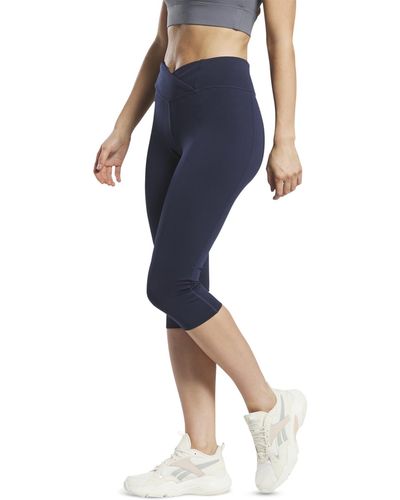 Reebok Workout Ready Basic Crossover Waist Capri leggings - Blue