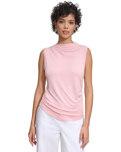 Calvin Klein Sleeveless High-neck Top - Pink