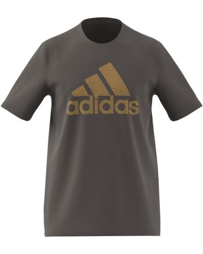 adidas Essentials Single Jersey Big Logo Short Sleeve Crewneck T-shirt - Gray