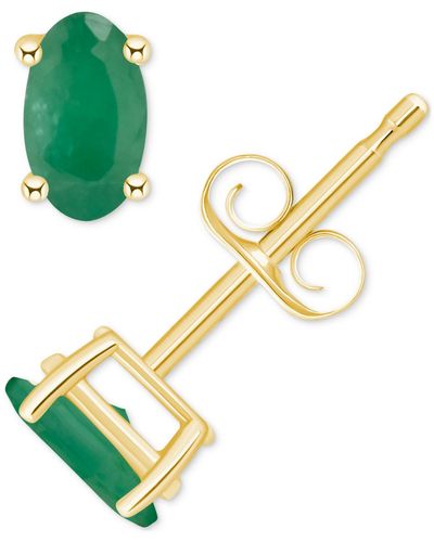 Macy's Sapphire Oval-cut Stud Earrings (3/4 Ct. T.w. - Green
