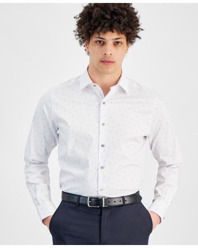 Alfani Men's White Collared Dress Shirt White Size 15.5X32-33