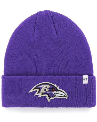 '47 '47 Baltimore Ravens Secondary Basic Cuffed Knit Hat - Purple