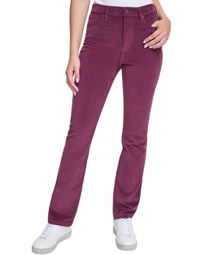 Calvin Klein Petite High-rise Stretch Corduroy Bootcut Jeans - Purple