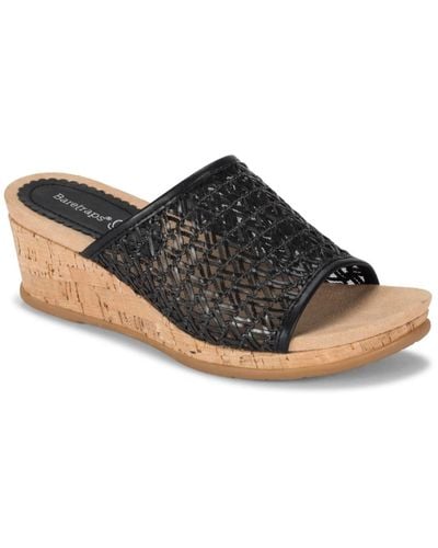 BareTraps Flossey Slide Wedge Sandals - Brown