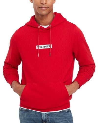 Tommy Hilfiger Monotype Patch Hoodie - Red