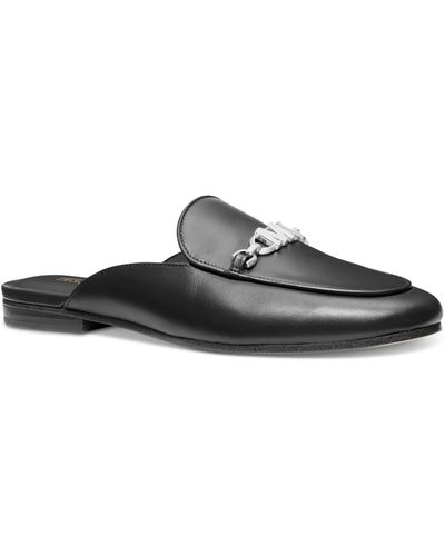 Michael Kors Tiffanie Leather Mule Loafers - Black