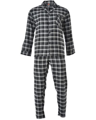 Hanes Flannel Plaid Pajama Set - Black