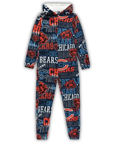 Concepts Sport Chicago Bears Ensemble Micro Fleece Union Full-zip Suit - Blue