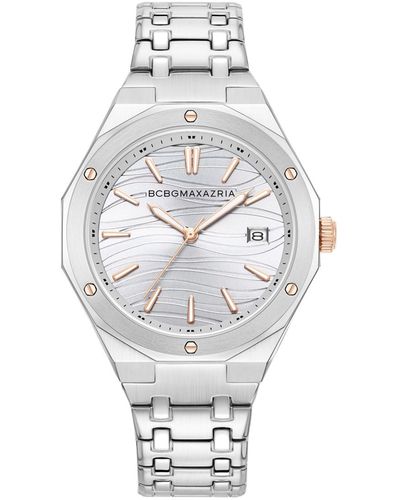 BCBGMAXAZRIA Classic -tone Stainless Steel Bracelet Watch 36mm - White