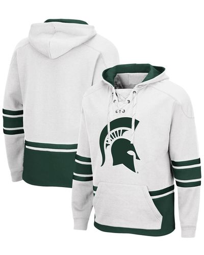 Colosseum Athletics Michigan State Spartans Lace Up 3.0 Pullover Hoodie - White