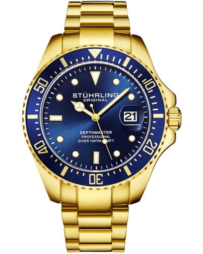 Stuhrling Tone Stainless Steel Bracelet Watch 42mm - Blue