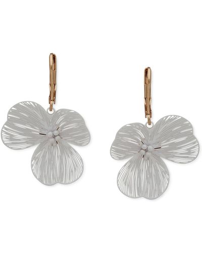 Lonna & Lilly Gold-tone Color Artistic Flower Drop Earrings - White