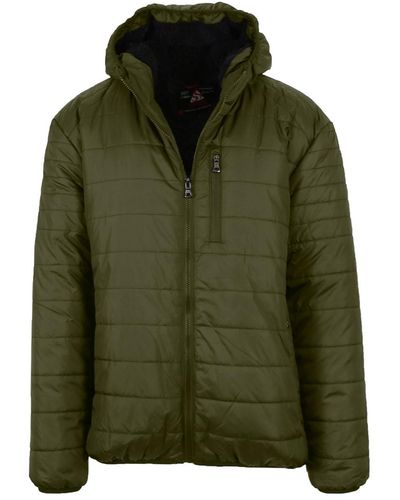 Galaxy By Harvic Sherpa Lined Hooded Puffer Jacket - Green